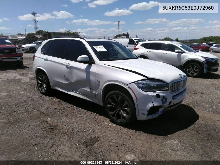 2014 BMW X5 xDrive50I VIN: 5UXKR6C53E0J72960 Lot: 40224857