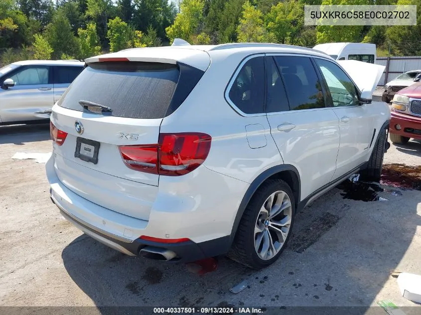 2014 BMW X5 xDrive50I VIN: 5UXKR6C58E0C02702 Lot: 40337501