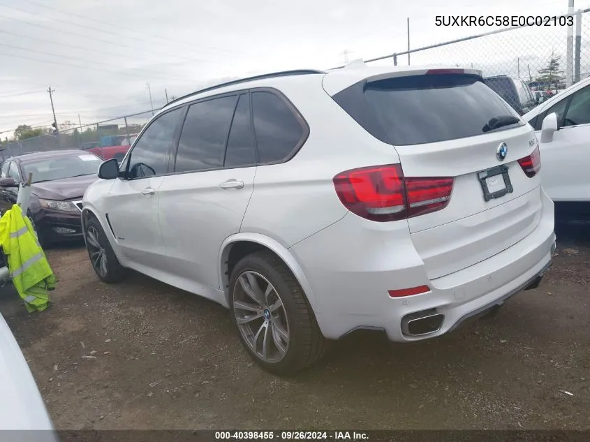 2014 BMW X5 xDrive50I VIN: 5UXKR6C58E0C02103 Lot: 40398455