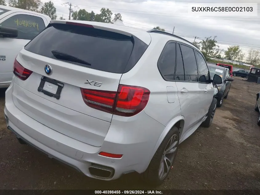 2014 BMW X5 xDrive50I VIN: 5UXKR6C58E0C02103 Lot: 40398455