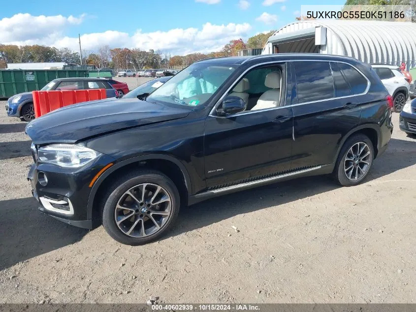 2014 BMW X5 xDrive35I VIN: 5UXKR0C55E0K51186 Lot: 40602939