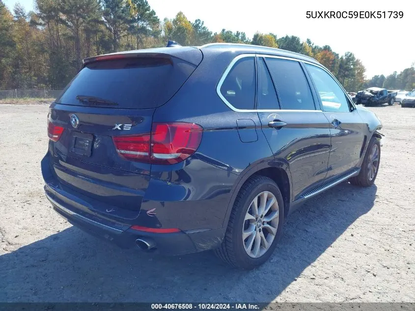 2014 BMW X5 xDrive35I VIN: 5UXKR0C59E0K51739 Lot: 40676508