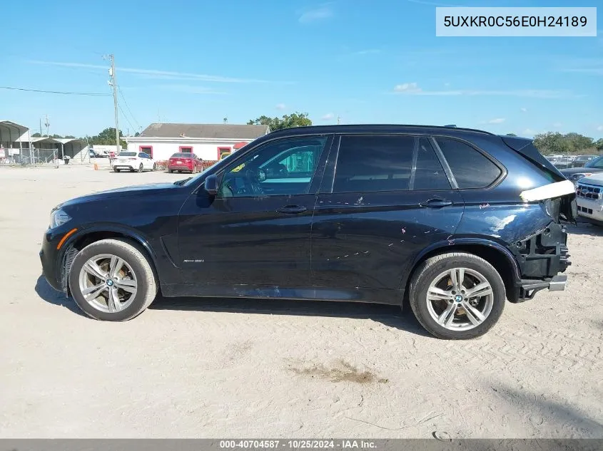 2014 BMW X5 xDrive35I VIN: 5UXKR0C56E0H24189 Lot: 40704587