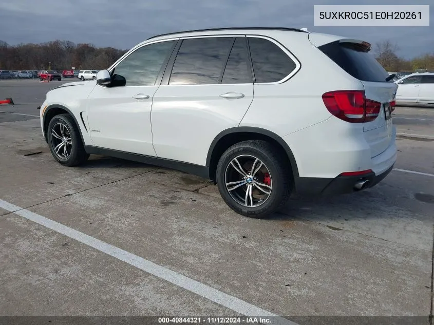 2014 BMW X5 xDrive35I VIN: 5UXKR0C51E0H20261 Lot: 40844321