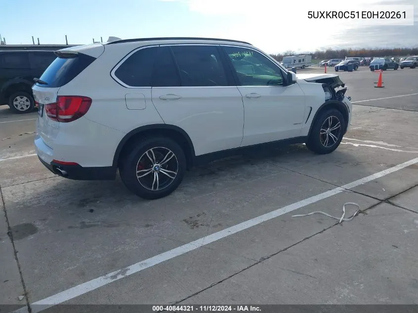 2014 BMW X5 xDrive35I VIN: 5UXKR0C51E0H20261 Lot: 40844321