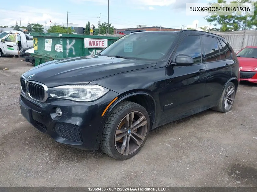 2015 BMW X5 xDrive35I VIN: 5UXKR0C54F0K61936 Lot: 12069433