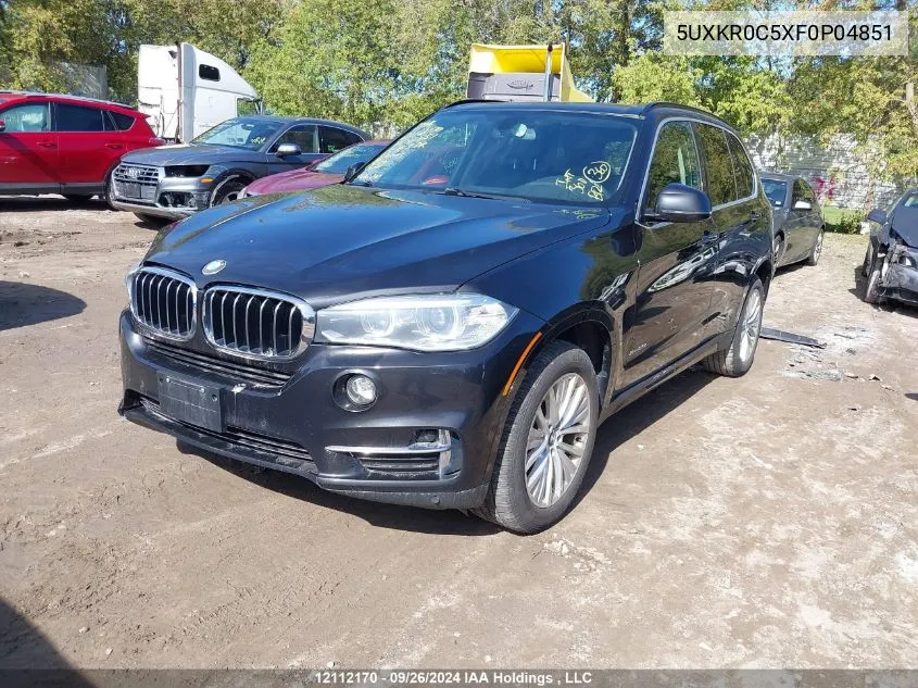 2015 BMW X5 xDrive35I VIN: 5UXKR0C5XF0P04851 Lot: 12112170