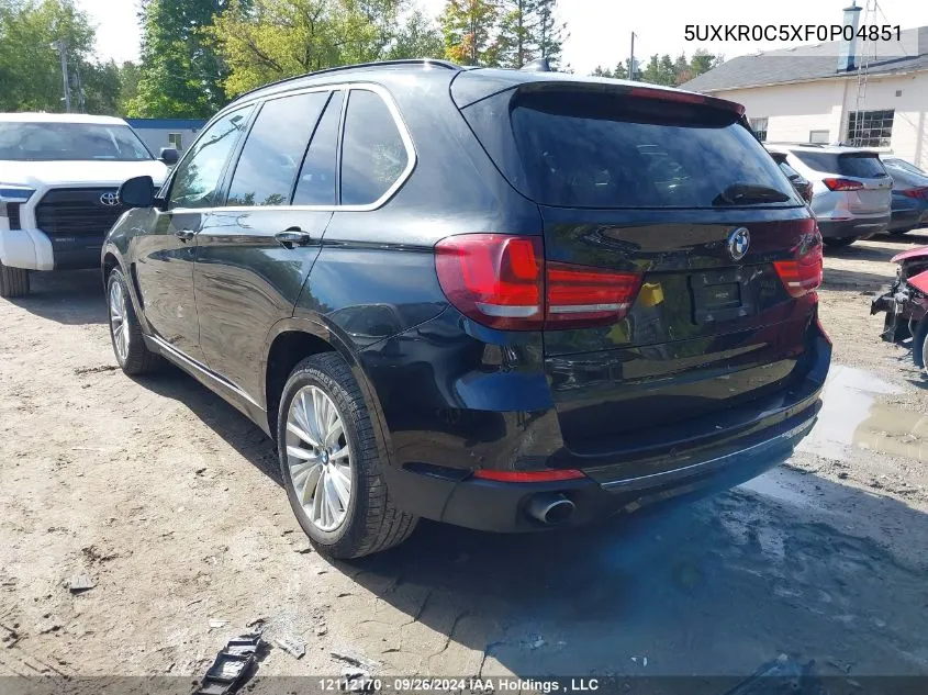 2015 BMW X5 xDrive35I VIN: 5UXKR0C5XF0P04851 Lot: 12112170