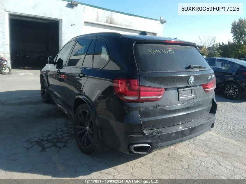 2015 BMW X5 xDrive35I VIN: 5UXKR0C59F0P17025 Lot: 12117651