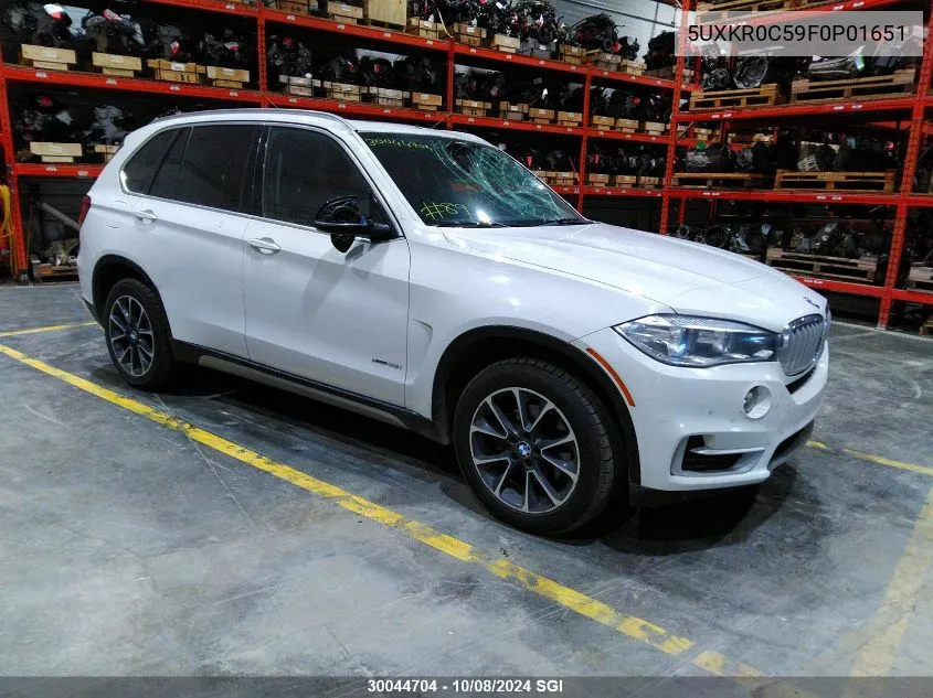 2015 BMW X5 xDrive35I VIN: 5UXKR0C59F0P01651 Lot: 30044704