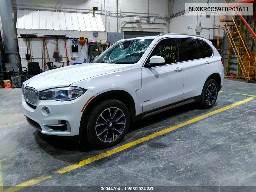 2015 BMW X5 xDrive35I VIN: 5UXKR0C59F0P01651 Lot: 30044704