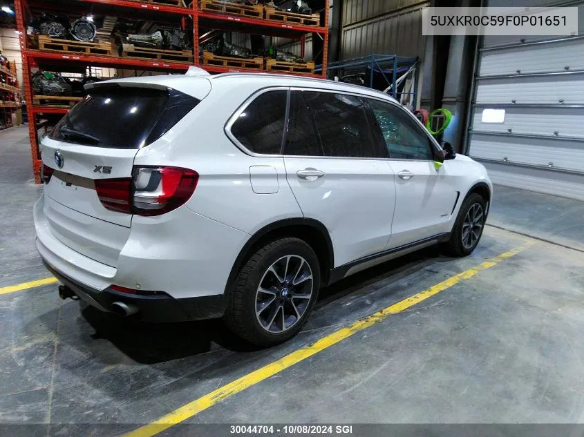 2015 BMW X5 xDrive35I VIN: 5UXKR0C59F0P01651 Lot: 30044704