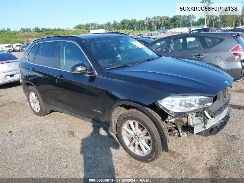 2015 BMW X5 xDrive35I VIN: 5UXKR0C58F0P12138 Lot: 39938613