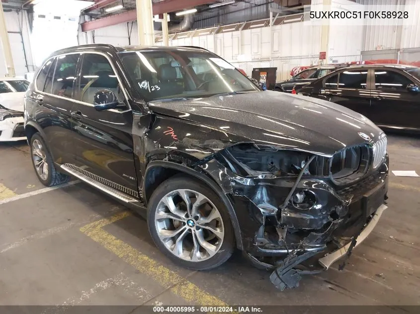 2015 BMW X5 xDrive35I VIN: 5UXKR0C51F0K58928 Lot: 40005995