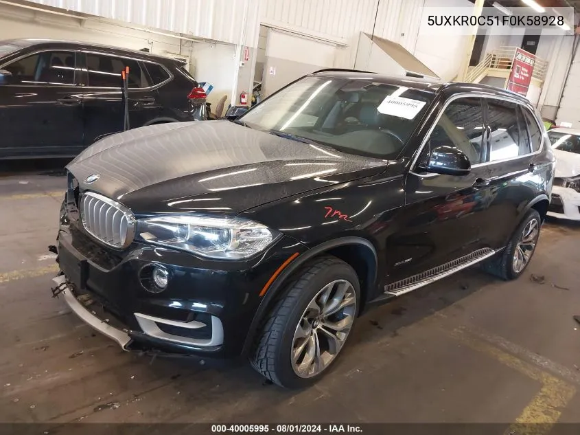 2015 BMW X5 xDrive35I VIN: 5UXKR0C51F0K58928 Lot: 40005995