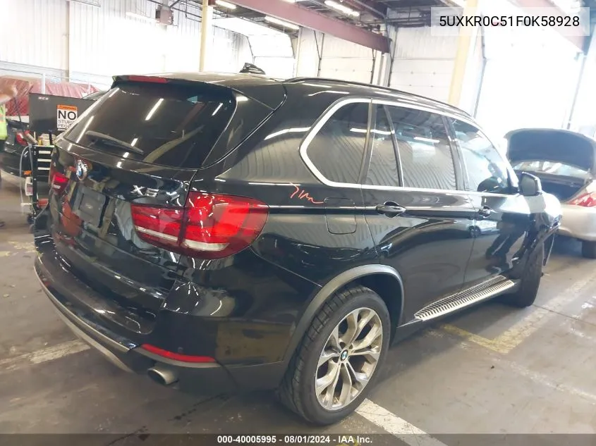 2015 BMW X5 xDrive35I VIN: 5UXKR0C51F0K58928 Lot: 40005995