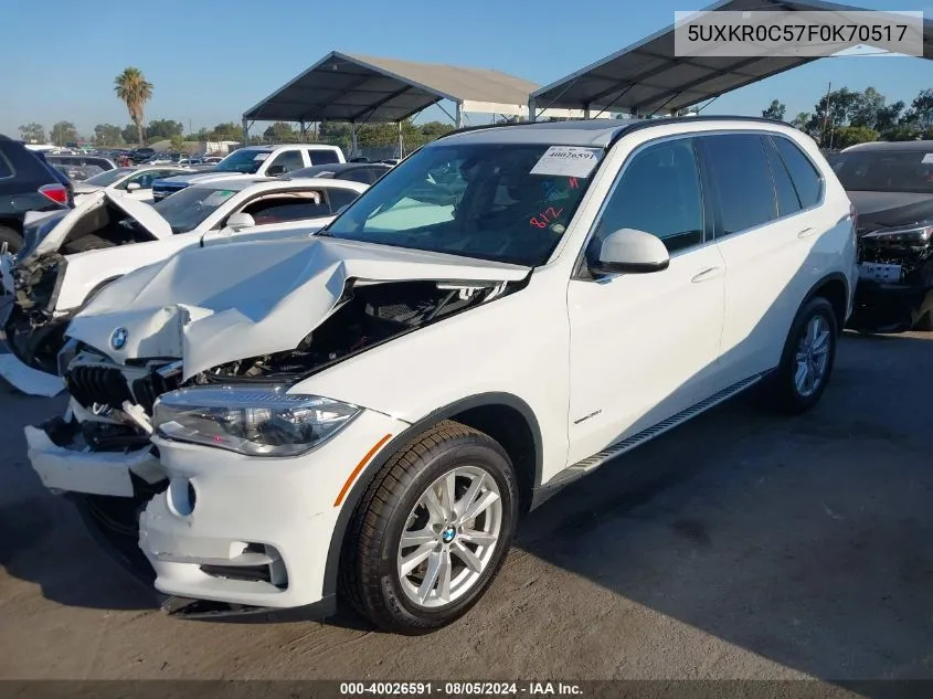 2015 BMW X5 xDrive35I VIN: 5UXKR0C57F0K70517 Lot: 40026591