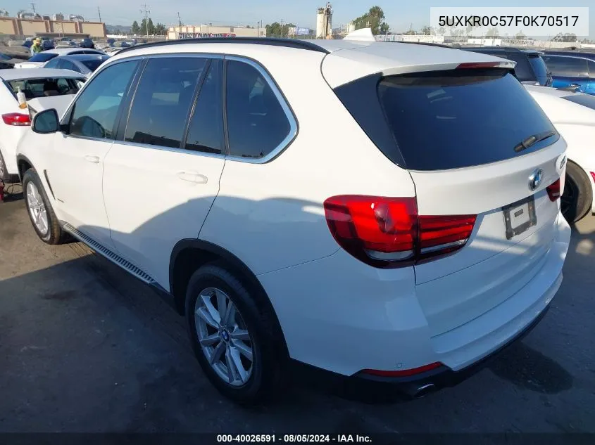 2015 BMW X5 xDrive35I VIN: 5UXKR0C57F0K70517 Lot: 40026591