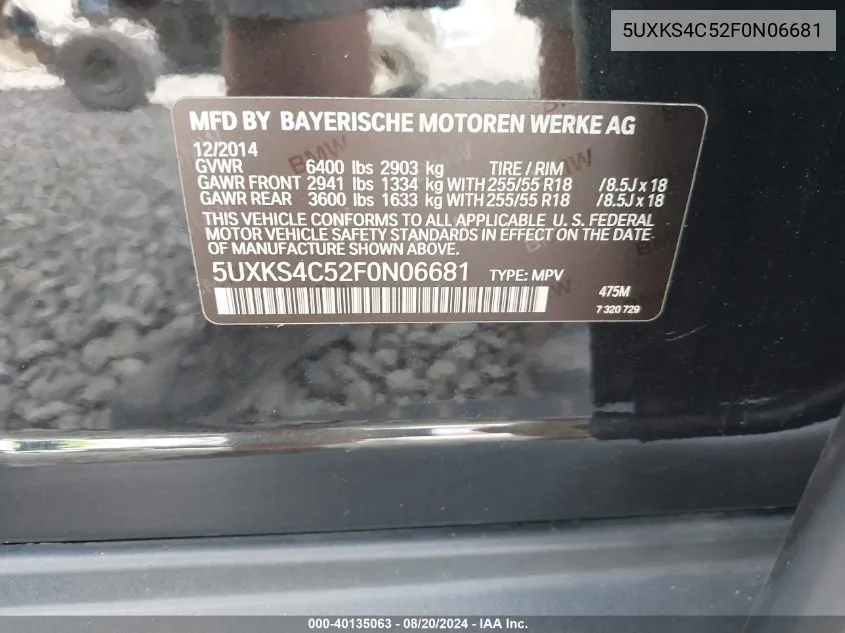 5UXKS4C52F0N06681 2015 BMW X5 xDrive35D