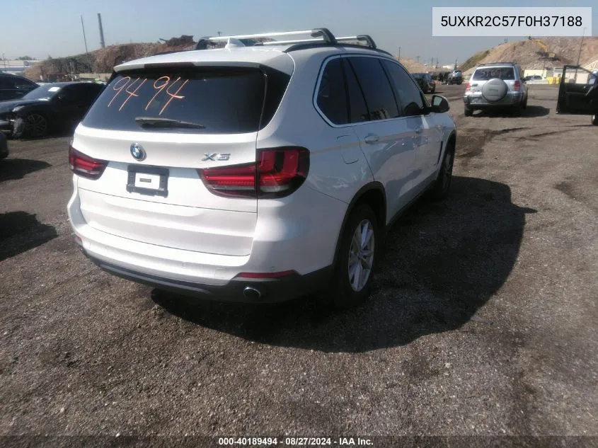 2015 BMW X5 Sdrive35I VIN: 5UXKR2C57F0H37188 Lot: 40189494