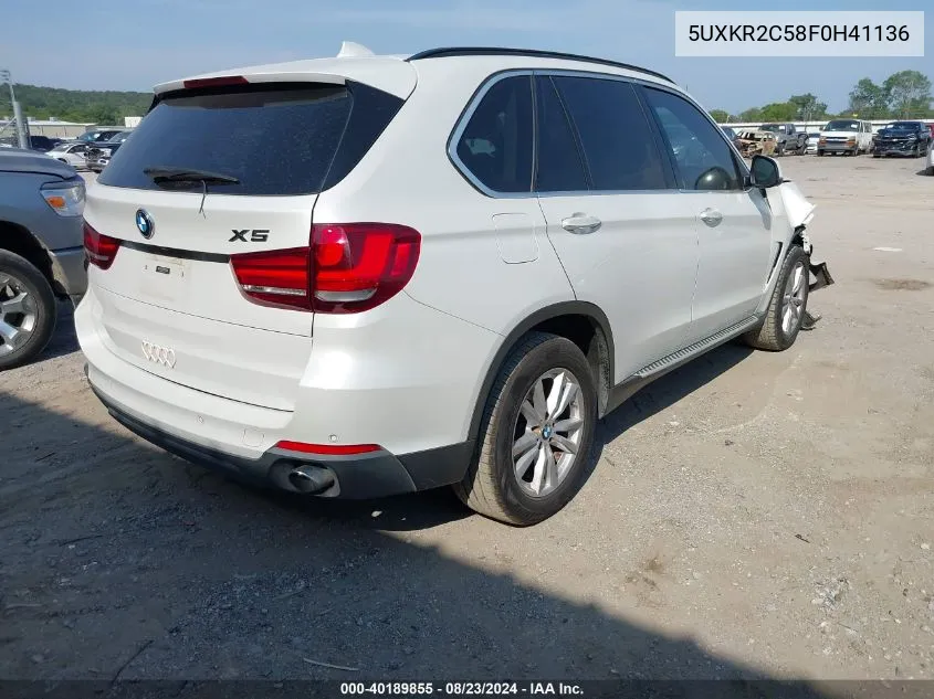 2015 BMW X5 Sdrive35I VIN: 5UXKR2C58F0H41136 Lot: 40189855