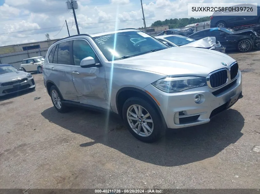 2015 BMW X5 Sdrive35I VIN: 5UXKR2C58F0H39726 Lot: 40211728