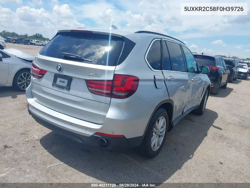 2015 BMW X5 Sdrive35I VIN: 5UXKR2C58F0H39726 Lot: 40211728