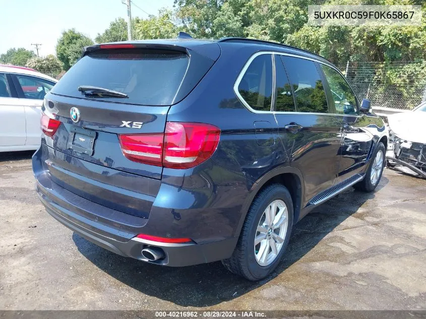 2015 BMW X5 xDrive35I VIN: 5UXKR0C59F0K65867 Lot: 40216962