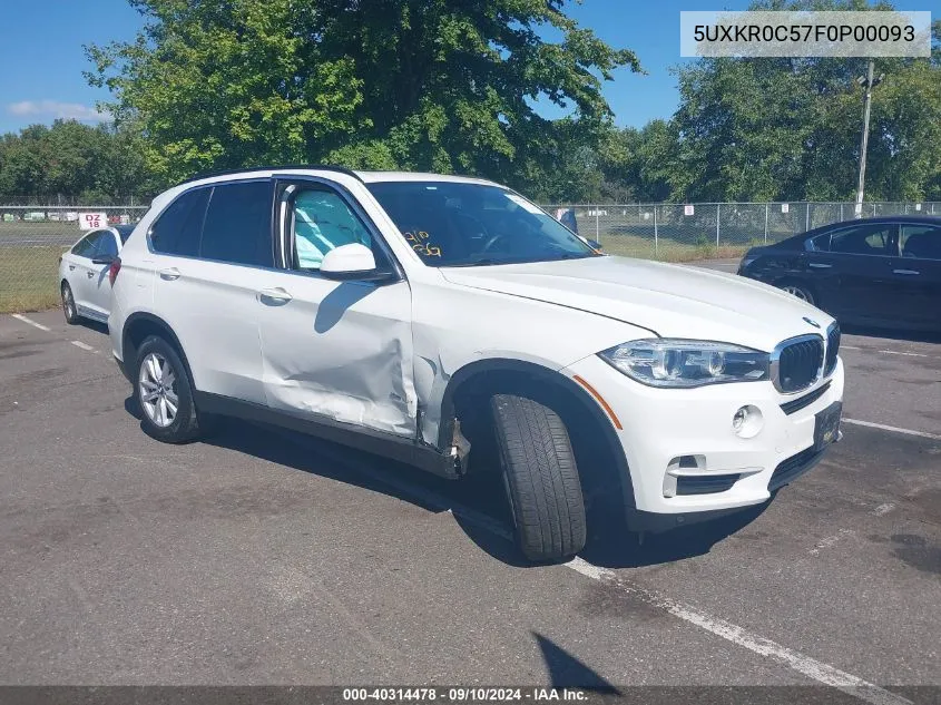 2015 BMW X5 xDrive35I VIN: 5UXKR0C57F0P00093 Lot: 40314478