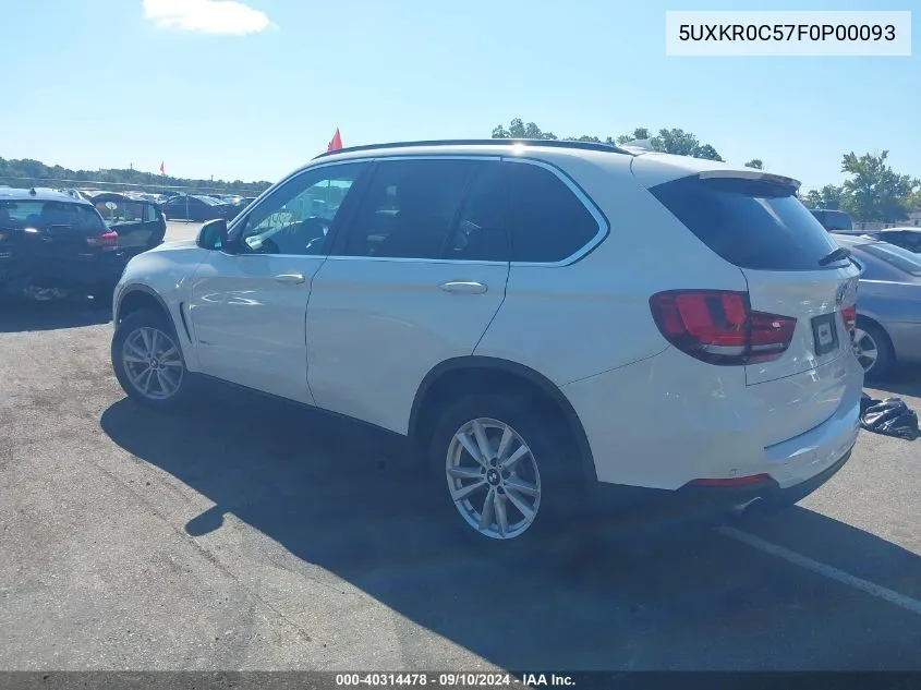 2015 BMW X5 xDrive35I VIN: 5UXKR0C57F0P00093 Lot: 40314478