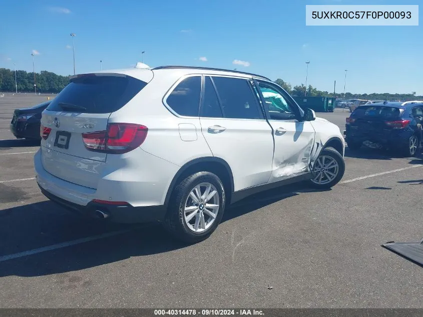 2015 BMW X5 xDrive35I VIN: 5UXKR0C57F0P00093 Lot: 40314478