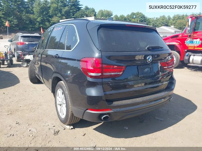 2015 BMW X5 xDrive35I VIN: 5UXKR0C52F0K59277 Lot: 40324652