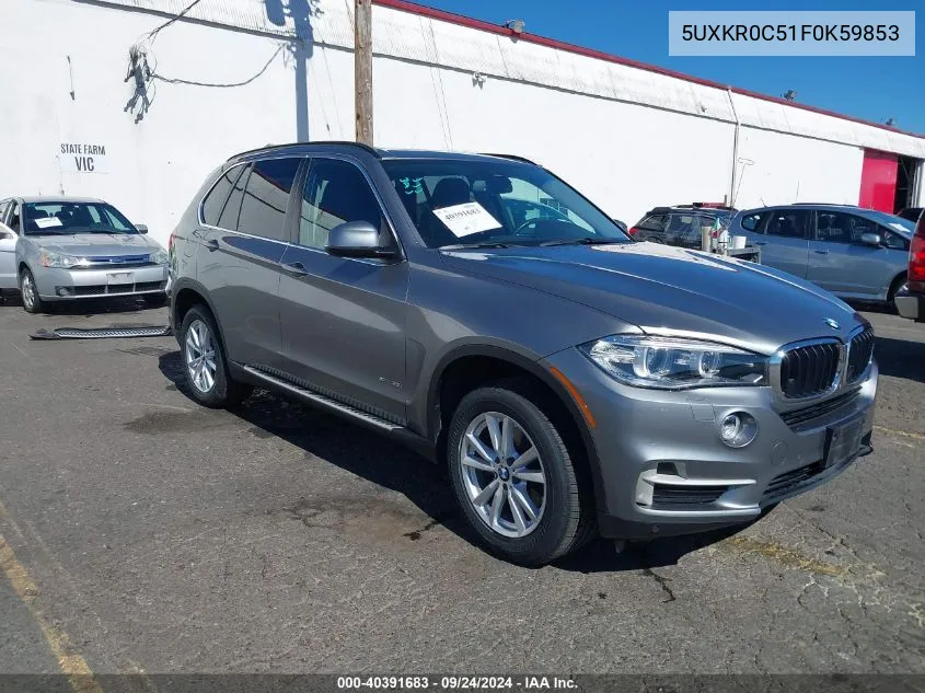 2015 BMW X5 xDrive35I VIN: 5UXKR0C51F0K59853 Lot: 40391683