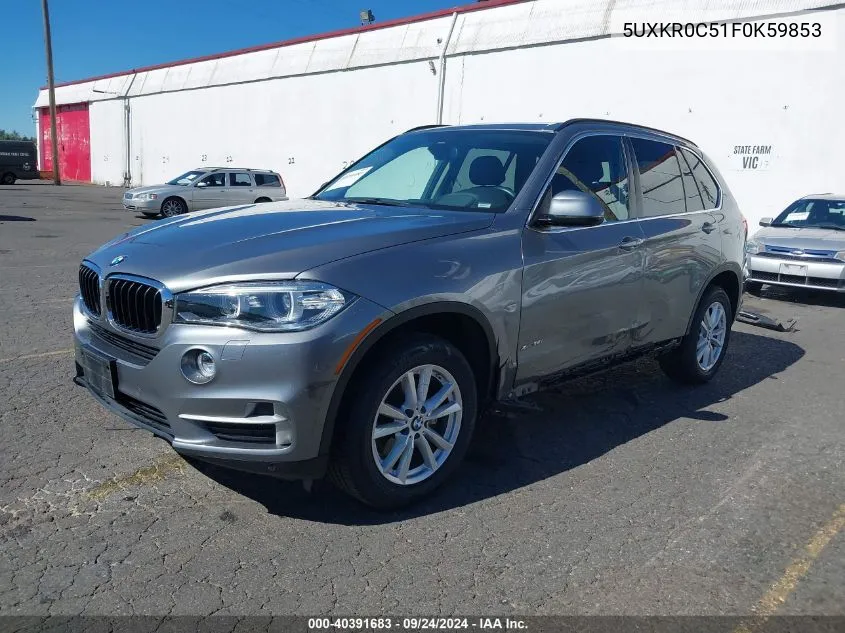 2015 BMW X5 xDrive35I VIN: 5UXKR0C51F0K59853 Lot: 40391683