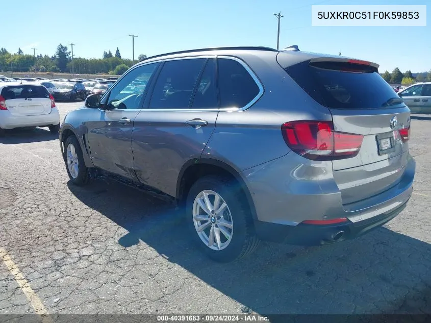 2015 BMW X5 xDrive35I VIN: 5UXKR0C51F0K59853 Lot: 40391683