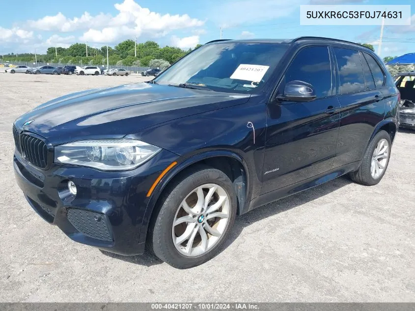 2015 BMW X5 xDrive50I VIN: 5UXKR6C53F0J74631 Lot: 40421207