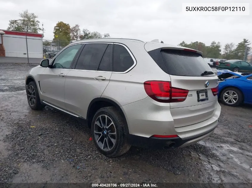 2015 BMW X5 xDrive35I VIN: 5UXKR0C58F0P12110 Lot: 40428706