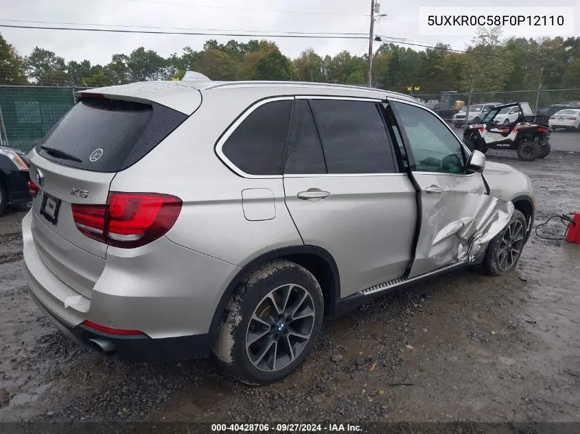 2015 BMW X5 xDrive35I VIN: 5UXKR0C58F0P12110 Lot: 40428706