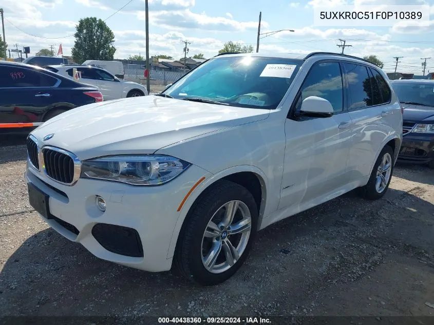 2015 BMW X5 xDrive35I VIN: 5UXKR0C51F0P10389 Lot: 40438360