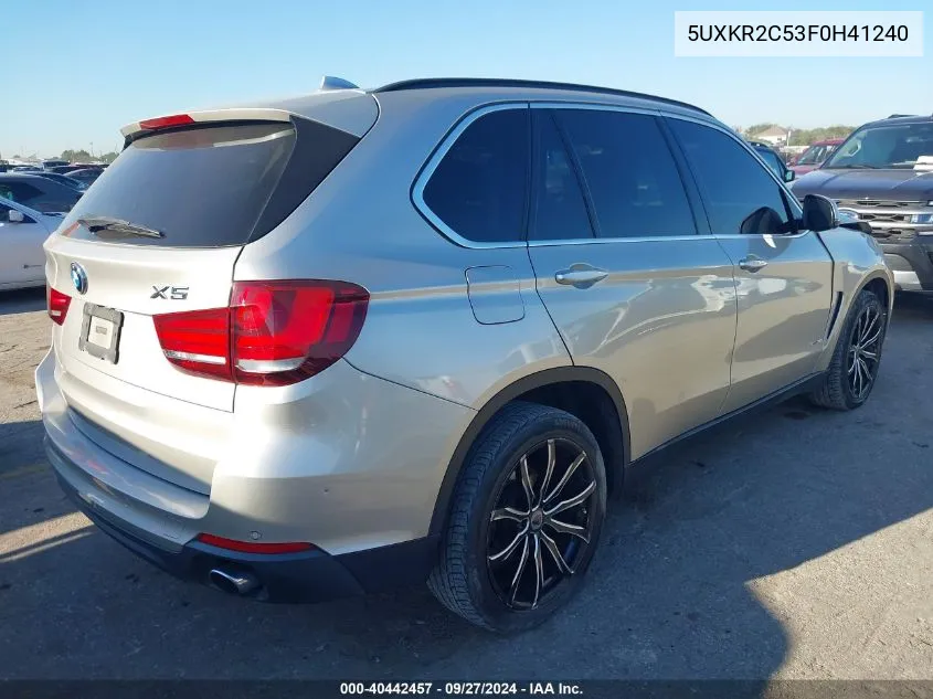 2015 BMW X5 Sdrive35I VIN: 5UXKR2C53F0H41240 Lot: 40442457