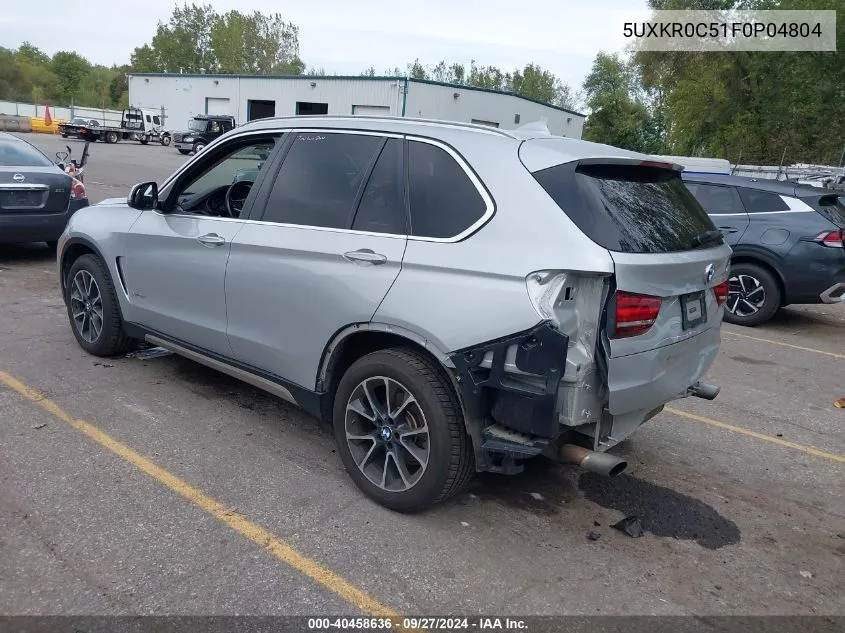 2015 BMW X5 xDrive35I VIN: 5UXKR0C51F0P04804 Lot: 40458636