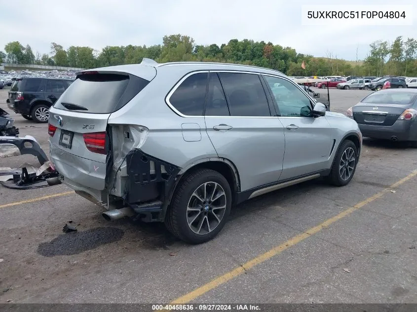 2015 BMW X5 xDrive35I VIN: 5UXKR0C51F0P04804 Lot: 40458636