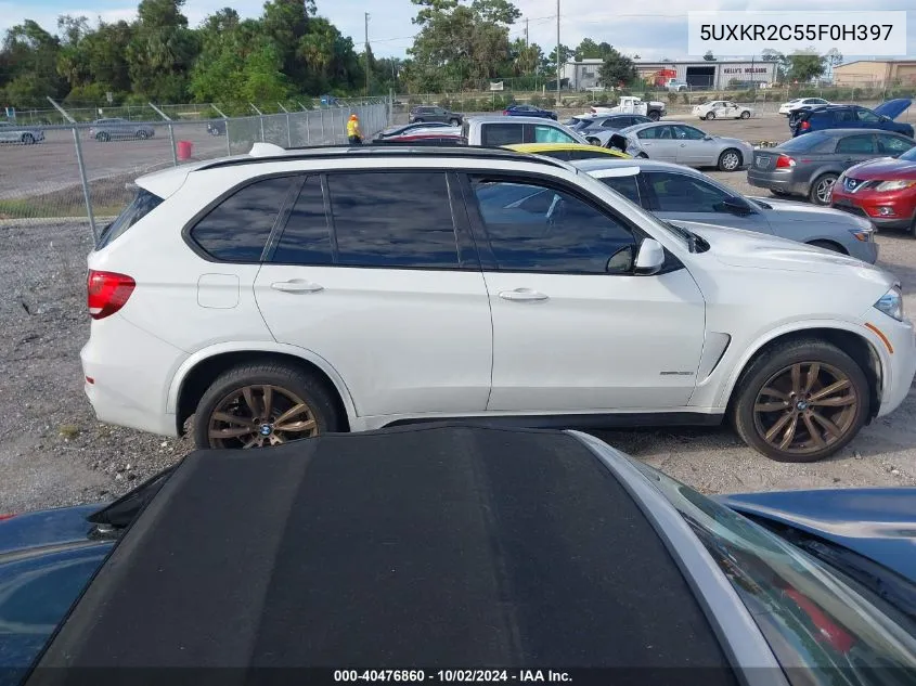 2015 BMW X5 Sdrive35I VIN: 5UXKR2C55F0H397 Lot: 40476860