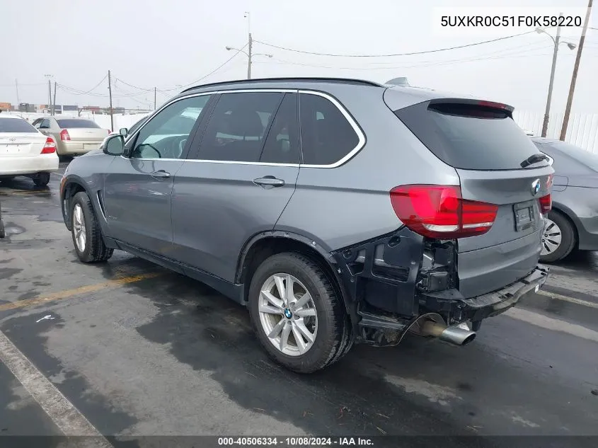 2015 BMW X5 xDrive35I VIN: 5UXKR0C51F0K58220 Lot: 40506334