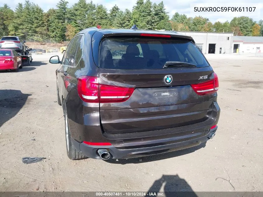 2015 BMW X5 xDrive35I VIN: 5UXKR0C59F0K61107 Lot: 40507481