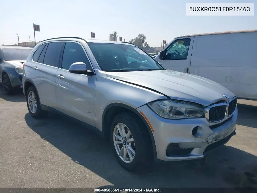 2015 BMW X5 xDrive35I VIN: 5UXKR0C51F0P15463 Lot: 40585561