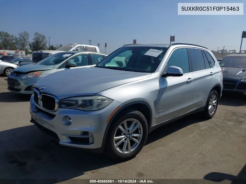 2015 BMW X5 xDrive35I VIN: 5UXKR0C51F0P15463 Lot: 40585561