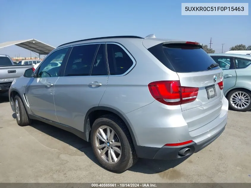 2015 BMW X5 xDrive35I VIN: 5UXKR0C51F0P15463 Lot: 40585561