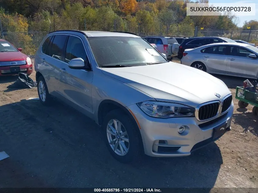 2015 BMW X5 xDrive35I VIN: 5UXKR0C56F0P03728 Lot: 40585795