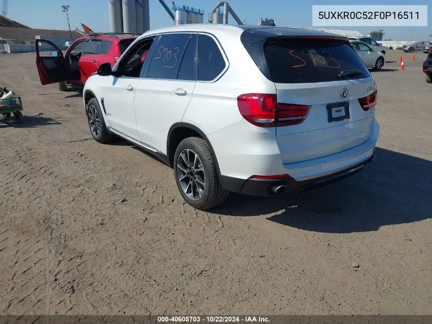 2015 BMW X5 xDrive35I VIN: 5UXKR0C52F0P16511 Lot: 40605703